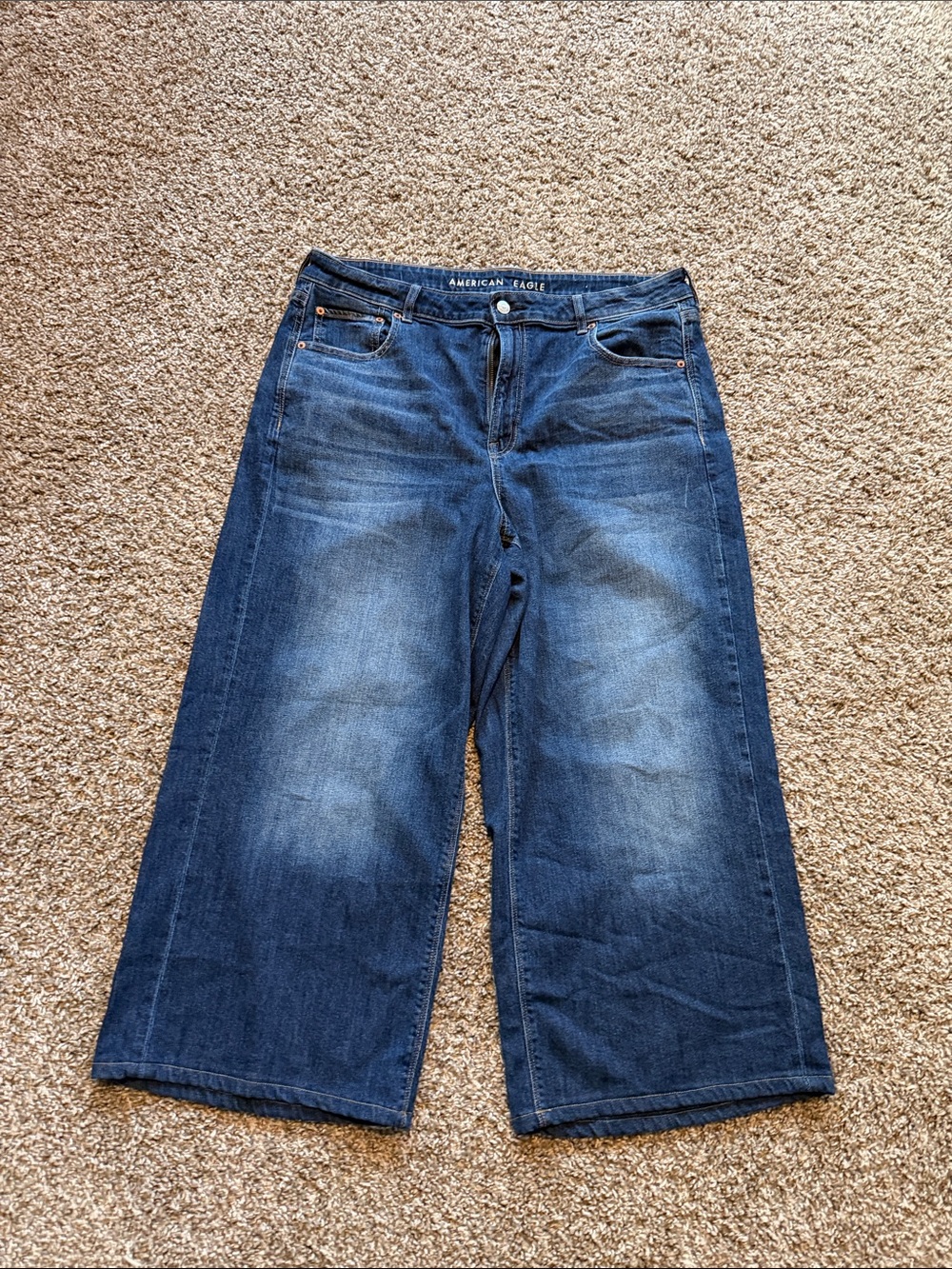 American Eagle Outfitters Women’s Dark Blue Wide-Leg Jeans